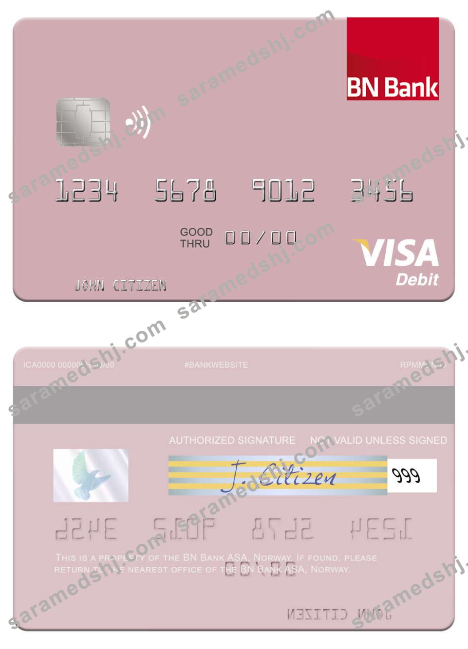 Norway BN Bank ASA visa debit card
